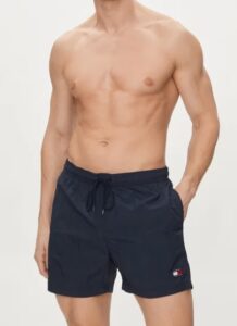 TOMMY HILFIGHER JEANS – Costume Uomo Pantaloncini da Bagno Crinkle Blu Navy