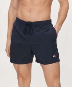 TOMMY HILFIGHER JEANS – Costume Uomo Pantaloncini da Bagno Crinkle Blu Navy