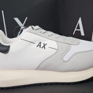 ARMANI EXCHANGE – Scarpe Uomo Sneakers Multicolore in Tessuto Grigio e Bianco