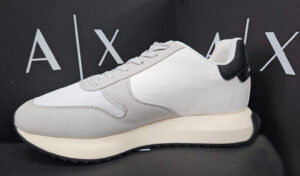ARMANI EXCHANGE – Scarpe Uomo Sneakers Multicolore in Tessuto Grigio e Bianco