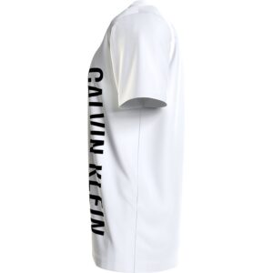 CALVIN KLEIN – T-Shirt Uomo Crew Neck Tee con Logo Esteso Bianco