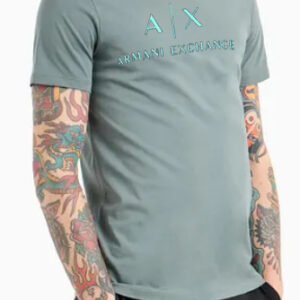 ARMANI EXCHANGE- T-Shirt Uomo Slim Fit in Cotone Verde