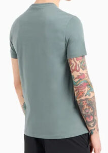 ARMANI EXCHANGE- T-Shirt Uomo Slim Fit in Cotone Verde