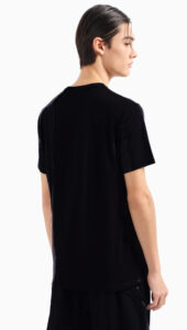 ARMANI EXCHANGE – T-Shirt Uomo Regular Fit in Jersey con Stampa Logo a Contrasto Nero