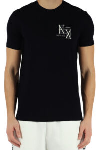 ARMANI EXCHANGE – T-Shirt Uomo Slim Fit in Cotone con Stampa Logo Frontale Nero