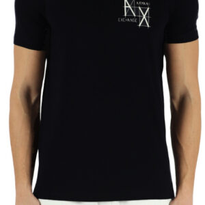 ARMANI EXCHANGE – T-Shirt Uomo Slim Fit in Cotone con Stampa Logo Frontale Nero
