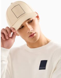 ARMANI EXCHANGE – Maglione Uomo Girocollo in Cotone Organico ASV con Patch Bianco