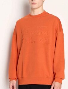 ARMANI EXCHANGE – Maglione Uomo Felpa in Cotone Arancio