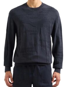 ARMANI EXCHANGE – Maglione Uomo Pullover in Cotone Blu
