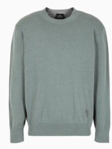 ARMANI EXCHANGE – Maglione Uomo Maglione Girocollo in Cotone con Logo Verde