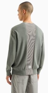 ARMANI EXCHANGE – Maglione Uomo Maglione Girocollo in Cotone con Logo Verde