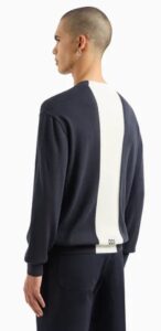 ARMANI EXCHANGE – Maglione Uomo Maglione Girocollo in Cotone con Logo Blu Navy