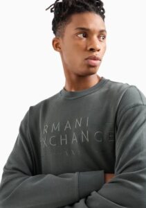 ARMANI EXCHANGE – Maglione Uomo Felpa Senza Cappuccio Verde