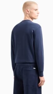 ARMANI EXCHANGE – Maglione Uomo Felpa Senza Cappuccio Blu Navy