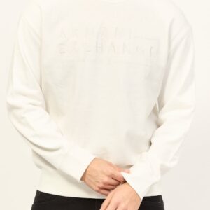 ARMANI EXCHANGE – Maglione Uomo Felpa Senza Cappuccio Bianco