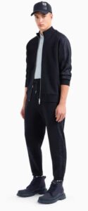 ARMANI EXCHANGE – Pantaloni Uomo Pantaloni Jogger con Tape Logo Blu Navy