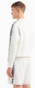 ARMANI EXCHANGE – Maglione Uomo Felpa in Misto Cotone con Tape Logo Bianco
