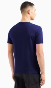 ARMANI EXCHANGE – T-Shirt Uomo Regular Fit in Jersey con Stampa Tonda Blu Navy