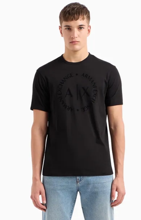 ARMANI EXCHANGE – T-Shirt Regular Fit in Jersey Nero - Angels Campagna