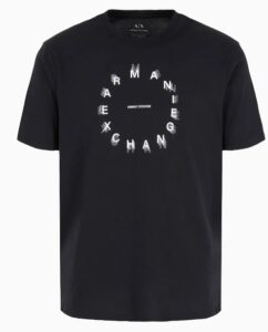 ARMANI EXCHANGE – T-Shirt Uomo Regular Fit in Jersey con Stampa Tonda Nero