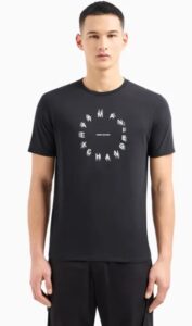 ARMANI EXCHANGE – T-Shirt Uomo Regular Fit in Jersey con Stampa Tonda Nero
