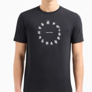 ARMANI EXCHANGE – T-Shirt Uomo Regular Fit in Jersey con Stampa Tonda Nero