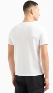 ARMANI EXCHANGE – T-Shirt Uomo Regular Fit in Jersey con Stampa Tonda Bianco