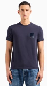 ARMANI EXCHANGE – T-Shirt Uomo Regular Fit ASV in Cotone Organico Blu Navy