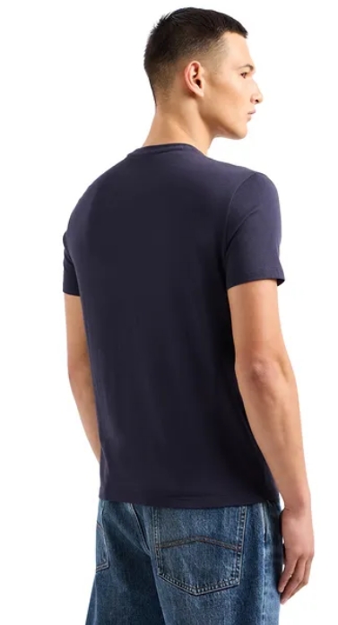 ARMANI EXCHANGE – T-Shirt Regular Fit ASV in Cotone Organico Blu Navy ...