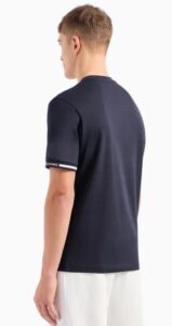ARMANI EXCHANGE – T-Shirt Uomo Regular Fit con Tape Logo Blu Navy
