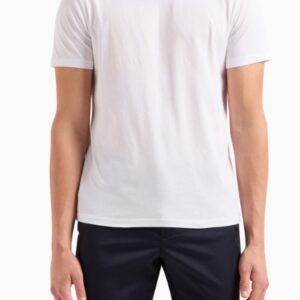 ARMANI EXCHANGE – T-Shirt Uomo Regular Fit in Jersey con Stampa Logo Tono su Tono Bianco