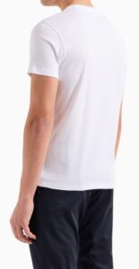 ARMANI EXCHANGE – T-Shirt Uomo Regular Fit in Jersey con Stampa Logo Tono su Tono Bianco