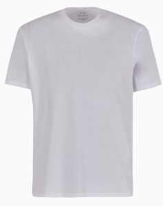 ARMANI EXCHANGE – T-Shirt Uomo Regular Fit in Jersey con Stampa Logo Tono su Tono Bianco