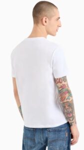 ARMANI EXCHANGE – T-Shirt Uomo Regular Fit in Jersey con Stampa Geometrica Bianco