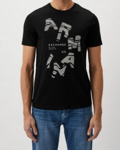 ARMANI EXCHANGE – T-Shirt Uomo con Logo Stilizzato Nero