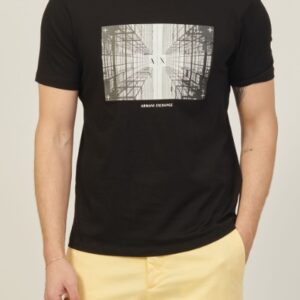 ARMANI EXCHANGE – T-Shirt Uomo Regular Fit in Cotone con Stampa Fotografica Nero