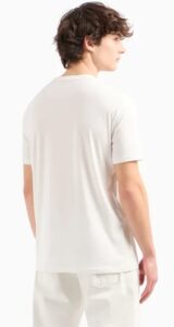 ARMANI EXCHANGE – T-Shirt Uomo Regular Fit in Cotone con Maxi Stampa Logo Bianco