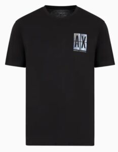 ARMANI EXCHANGE – T-Shirt Uomo Regular Fit in Cotone con Stampa Logo sul Petto Nero