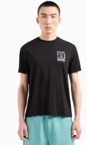 ARMANI EXCHANGE – T-Shirt Uomo Regular Fit in Cotone con Stampa Logo sul Petto Nero