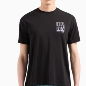 ARMANI EXCHANGE – T-Shirt Uomo Regular Fit in Cotone con Stampa Logo sul Petto Nero