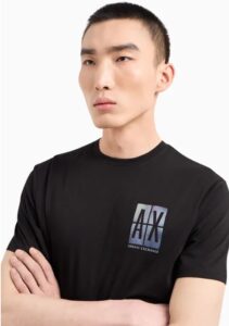 ARMANI EXCHANGE – T-Shirt Uomo Regular Fit in Cotone con Stampa Logo sul Petto Nero