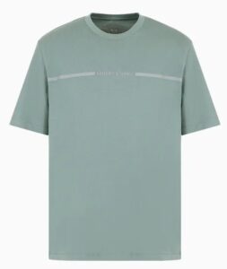 ARMANI EXCHANGE – T-Shirt Uomo Regular Fit con Strip Logo Verde