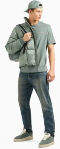 ARMANI EXCHANGE – T-Shirt Uomo Regular Fit con Strip Logo Verde