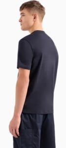 ARMANI EXCHANGE – T-Shirt Uomo Regular Fit con Strip Logo Blu