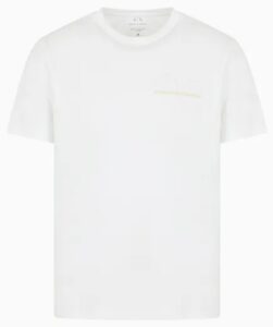 ARMANI EXCHANGE – T-Shirt Uomo Regular Fit in Jersey di Cotone con Logo sul Petto Bianco