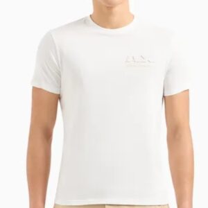 ARMANI EXCHANGE – T-Shirt Uomo Regular Fit in Jersey di Cotone con Logo sul Petto Bianco