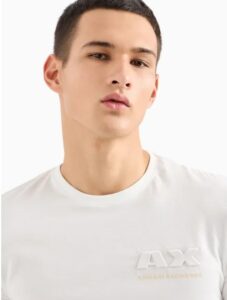 ARMANI EXCHANGE – T-Shirt Uomo Regular Fit in Jersey di Cotone con Logo sul Petto Bianco