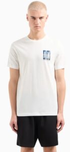 ARMANI EXCHANGE – T-Shirt Uomo Regular Fit in Cotone con Stampa Logo sul Petto Bianco