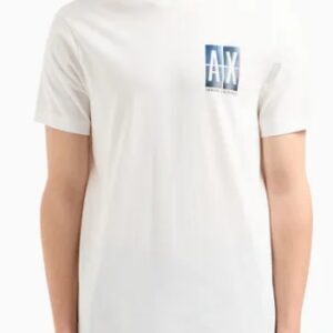 ARMANI EXCHANGE – T-Shirt Uomo Regular Fit in Cotone con Stampa Logo sul Petto Bianco