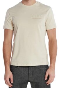 ARMANI EXCHANGE – T-Shirt Uomo Regular Fit in Jersey di Cotone con Logo sul Petto Avorio